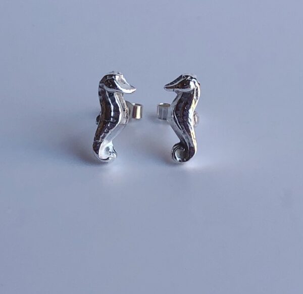 Silver Seahorse Studs - Image 4